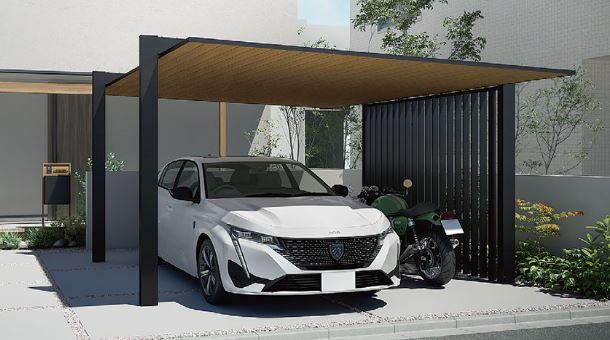 LIXILカーポートSC,Gスクリーンデザイン格子