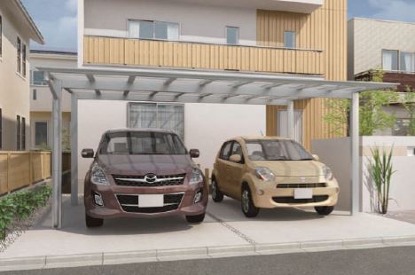 コメリ,オリジナルカーポート,オリジナルポートF,2台用