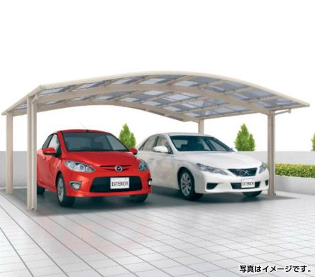 ナフコカーポート工事,オリジナル商品,エコマリームポート,アール型梁ワイドタイプ