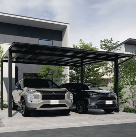ナフコカーポート工事,オリジナル商品,マリームシャドー,2台用